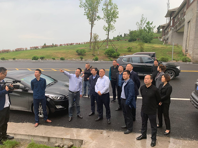 市、县领导现场调研天马50万吨玻瓶项目(图1)